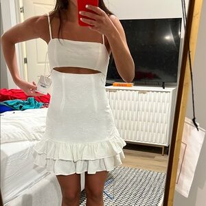 Elegant White Cut-Out Dress